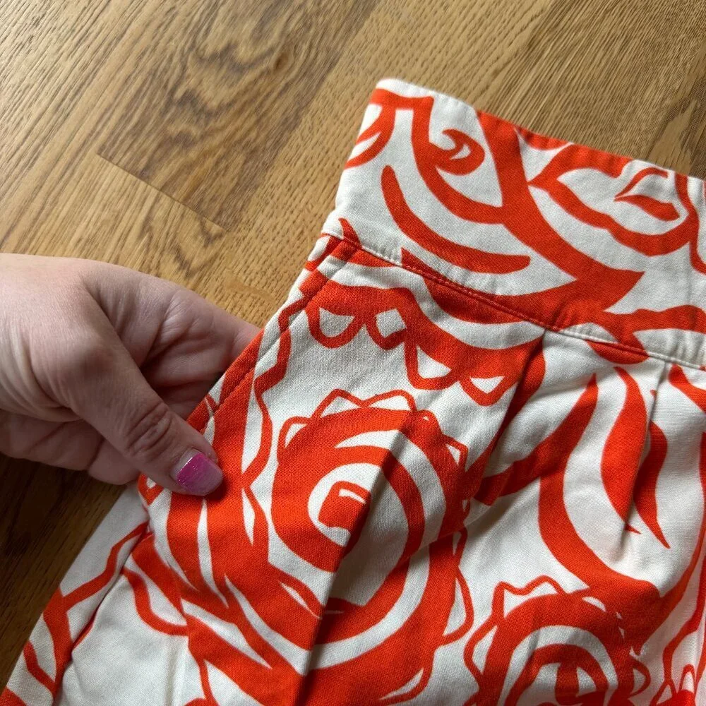 Merona Orange White Patterned Skirt Size XS